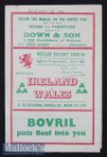 1949 Wales v Ireland Rugby Programme: Ireland Triple Crown/Champs season. ‘Wales lost 5-0’ a tad