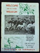 1960 New Zealand All Blacks to South Africa Rugby Programme: From the game against the Northern