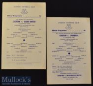 2x 1963/64 FA Youth Cup Everton Football Programmes includes Everton v Liverpool 17 Dec 63 and