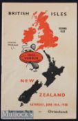 Scarce British Lions1950 Test Rugby Programme: 24pp issue with colourful cover for this Second