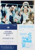 1980s/90s Varsity Rugby: a selection (3): Programmes from Cambridge v Steele-Bodger’s XV 1988 (