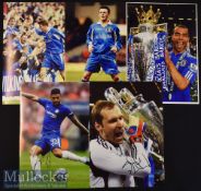 5x Signed Chelsea Colour Photographs Andre Flo^ Cole^ Cech^ Merson^ measuring 30x21cm approx.