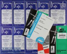 1965/6 Barrow AFC Football Programmes including 8 homes Barnsley^ Bradford City^ Bradford PA^