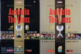 British Lions 2001 in Australia Rugby Programmes (2): Another set from the Second and Third Tests of