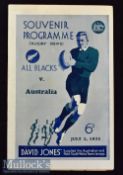 Rare 1932 Australia v New Zealand Rugby Test programme: 1st test won by the Wallabies before they