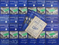 Complete run of 1954/55 Everton Home Football Programmes including Chelsea and Man Utd (Souvenir)
