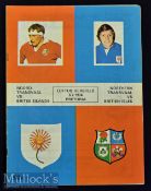 1974 British Lions at N Transvaal Rugby Programme: Large edition with colourful cover^ from the