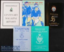 Devon & Cornwall Rugby Club Histories (5): Sidmouth^ Tiverton^ Launceston^ St Ives and Hayle. All VG