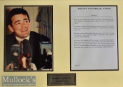 Quirky amusing signed Will Carling Rugby montage: Large clean 24” x 18.5” glazed display with signed
