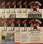 1953/54 Manchester United Home Football Programmes to include Middlesbrough^ Preston NE^ Sheffield