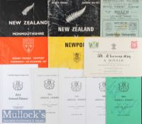 Welsh Rugby Selection (9): Programmes for Newport (1973^ worn & rubbed) and Monmouthshire (1967^