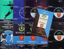 1970-1994 Scotland v France Test Rugby Programmes (11): A run of Scottish homes missing only the