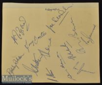 1954 Fulham Signed Autograph Page fully signed by B Jezzard^ T Barton^ B Robson^ C Mitten^ E Lowe^ A