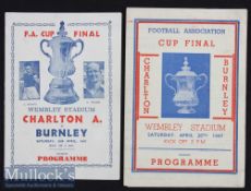1947 FA Cup Final Charlton Athletic v Burnley Souvenir Football Programmes 26 Apr^ examples