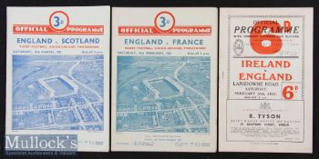 1951 England Five Nations Programmes (3): Irish Championship season. England away at Dublin^