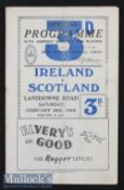1948 Ireland v Scotland Rugby Programme: Ireland’s Grand Slam season as they won this Celtic