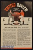 1949/50 Manchester v Aston Villa Football Programme date 8 Mar^ single sheet^ special 4-page