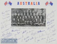 1966-7 Wallabies Rugby Tourists printed Photograph: Clear shot of the Australian team touring the