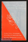 1959 British Lions in New Zealand Rugby Programme: 20pp edition for North Auckland’s turn to meet