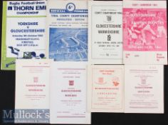 1956-1982 County Rugby Programmes (8): Finals: Middlesex v Devon (Twickers^ 1956)^ Glos v