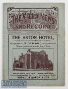1924/25 Aston Villa v Sunderland Football Programme also includes England junior international trial