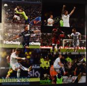 8x Signed Leeds United Colour Photographs Hernandez^ Klich^ Roofe^ etc^ measuring 30x21cm approx.