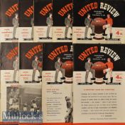 1953/54 Manchester United Home Football Programmes to include Chelsea^ West Bromwich Alb.^ Newcastle