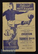 1946/47 Liverpool Senior Cup Semi-Final Everton v Tranmere Rovers Football Programme date 17 May^