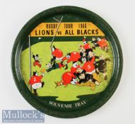 1966 Disney New Zealand Mickey Mouse etc Rugby Tray: Ever-popular colourful 30cm diameter circular