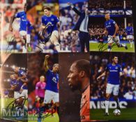 16x Signed Everton Colour Photographs Kean^ Digne^ Holgate^ Silver etc.^ measuring 30x21cm approx.