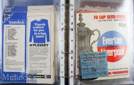 Complete Season 1970/71 Everton Home and Away Football Programmes including league matches^ plus FAC
