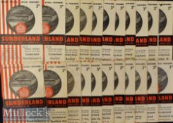 1955/56 Sunderland Home Football Programmes to include Chelsea^ Tottenham Hotspur^ Man City^