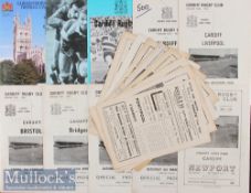 Cardiff RFC etc Rugby Programmes (18): 5 from the 1950s^ 9 incl one duplicate from the 1960s^ 2 from