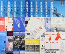 1969/70 Barrow AFC Football Programmes including 10 homes Halifax^ Mansfield^ Rotherham^ Southport