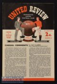 Scarce 1954/55 Manchester United v Wolverhampton Wanderers Football Programme date 23 Feb single