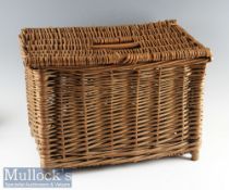 Large Coarse Wicker Fishing Tackle Basket measuring 53x33x35cm approx. appears in good condition