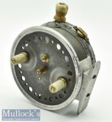 J J S Walker Bampton 4” The Utility alloy casting reel with twin handle, smooth alloy foot, for