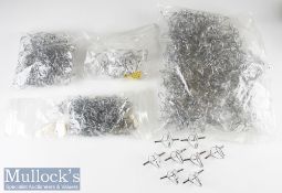 Scarce W H Dingley Maker Alnwick stamped alloy fly reel 3. 3/8” dia, constant check, smooth brass