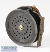 W H Dingley retailed by H Monk Chester Perfect Style alloy trout fly reel – 3” dia smooth brass