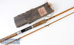 C Farlow & Co Ltd London split cane spinning rod Ser. No 18915 – 8ft 1in 2pc fitted through out with
