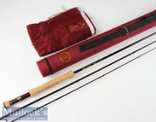 Fine and as new Hardy “Swift” carbon trout fly rod - 9’6” 3pc line 7# - Fuji style lined butt