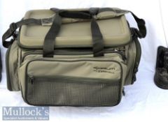 Large and unused Korum TT Carry All canvas fishing tackle bag/seat - c/w 2x side and 3x front
