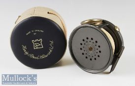 Good Hardy Bros England The Perfect 4” alloy salmon fly reel – bronzed alloy ribbed foot, nickel