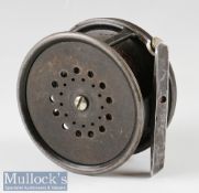 Hardy Bros Alnwick Perfect 3 ¾” Dup Mk II alloy fly reel wide drum, pat 24245 & 9261, smooth alloy