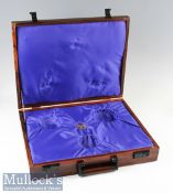 Hardwood Presentation Reel Case measures 18”x14”x3 ½” for a set of Hardy Pall Mall Centenary reels