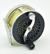 Fine S E Bogdan Nashua, N H wide drum fly reel for use with WF5/7 lines - 3 1/8” x 1.75” with rear