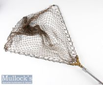 Vintage Hardy’s Made in England “Atlas” medium size alloy and brass collapsible salmon landing net