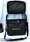 Daiwa Coarse Fishermans Large Canvas Tackle Bag – c/w 5x various plastic tackle boxes, with