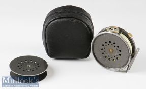 Hardy Bros England The Perfect 3.3/8” alloy trout fly reel and spare spool (2) - smooth alloy