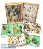Good collection of Salmon and Trout Flies and boxes (150#) – comprising 4x alloy Perrine and